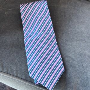 Charvet Blue and Pink Striped Tie